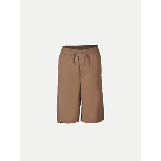 Mens Solid Beige Casual Cotton Shorts