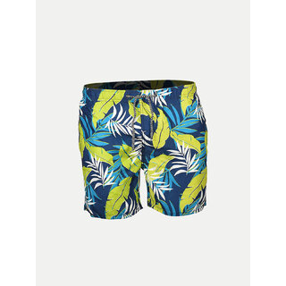 Men Green Abstract Printed Casual Shorts