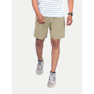 Men Solid Brown Casual Cotton Shorts