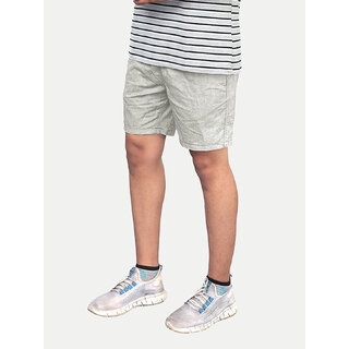                       Men Solid White Casual Cotton Shorts                                              