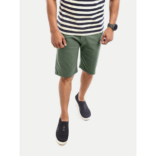 Men Solid Green Slim Fit Casual Shorts. Men Solid Green Slim Fit Casual Shorts.