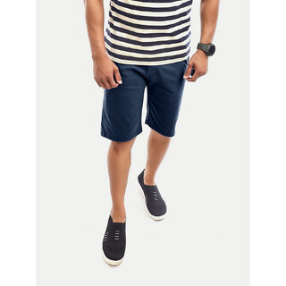 Men Solid Navy Slim Fit Casual Shorts. Men Solid Navy Slim Fit Casual Shorts.
