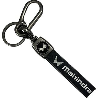                       Decoranse Keychain For Mahindra Car Owner Xuv 700 Xuv300 Keyring For Cars With New Logo Unisex Design - Black                                              