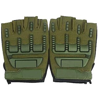 Mra Fashion Microfiber Military Full Palm Protection Weight Lifting Gym Gloves For Men And Women With Wrist Support Wraps (Green)