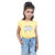 Kid Kupboard Cotton Girls T-Shirt, Yellow, Half-Sleeves, 5-6 Years KIDS6382