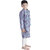 Blue Block Printed Kurta Pyjama for Boys