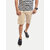 Men Solid Beige Slim Fit Casual Shorts.