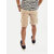 Men Solid Beige Slim Fit Casual Shorts.