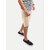 Men Solid Beige Slim Fit Casual Shorts.