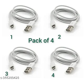                       (Pack of 4) DIGIMATE DGMGO5-010 Micro USB Cable With 5 AMP Output For Charging & Data Transfer (White, TPE, 1 Meter)                                              