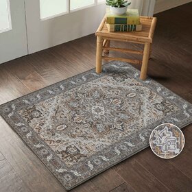 Kaleen India Traditional Rug in a bag Indoor Outdoor Carpet Rug with Anti Slip Backing With Polyester Self Back