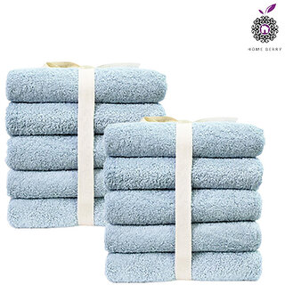 Home Berry 40 Count Cotton Blend High Absorbency Towels-Pale BlueTowel, 180g each- Pack of 10 Home Berry 40 Count Cotton Blend High Absorbency Towels-Pale BlueTowel, 180g each- Pack of 10
