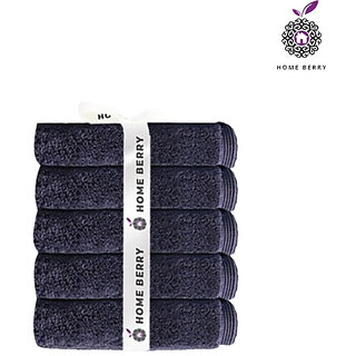 Home Berry 40 Count Cotton Blend High Absorbency Towels-Navy Blue (Pack of 5) Home Berry 40 Count Cotton Blend High Absorbency Towels-Navy Blue (Pack of 5)