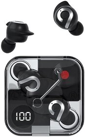 Digimate Pulse Pods 2.0 Extra Bass Pro Transparent Noise Reduction True Wireless Earbuds with Charging Case Bluetooth Version 5.1 with MIC (DG-EP08, Black)