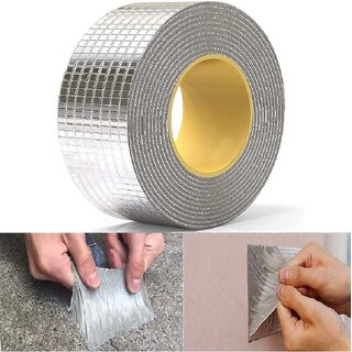                       Leakage Repair Waterproof Tape for Pipe Leakage Roof Water Leakage Solution Aluminium Foil Tape Waterproof Adhesive Tape Sealing Butyl Rubber Tape for Leakage (5CM*5M (Pack Of 1))                                              