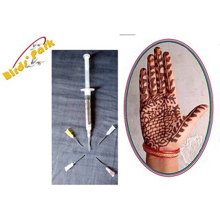 Heena (Mehandi) needle all size 24pcs with 4pcs syringe-Good for Heena new beginner or professional Birds' Park
