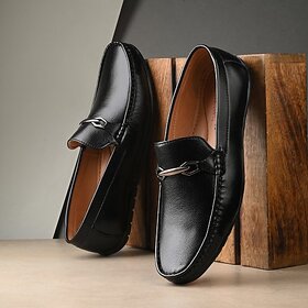 G WALK Lightweight Comfort Summer Trendy Premium stylish casual Loafers For Men Loafers For Men (Black)