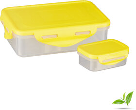 Trueware Tiffinline School Mate Plastic Kids Lunch box Big Box 500 ML  Small 150 ML 2 Containers Lunch Box  (650 ml)