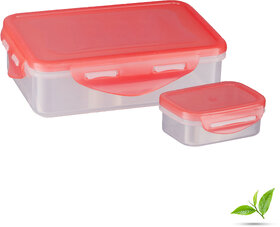 Trueware Tiffinline School Mate Plastic Kids Lunch box Big Box 500 ML  Small 150 ML 2 Containers Lunch Box  (650 ml)