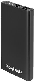 Digimate Lithinum Plymer 10000mAh Power Bank with Dual USB Input Ports, Fast Charging and Dual Output Port (Micro & Type C, DGPB1002, Black)