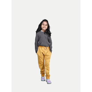                       Girls Mustard Solid Jogger                                              