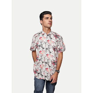 Men Casual Cream Abstract printed Cotton shirt Men Casual Cream Abstract printed Cotton shirt