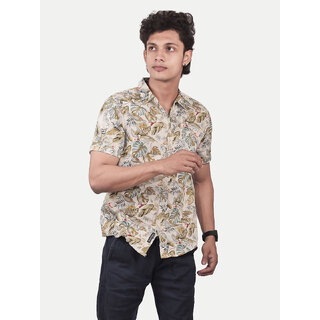 Men Casual Off white Abstract printed Cotton shirt Men Casual Off white Abstract printed Cotton shirt