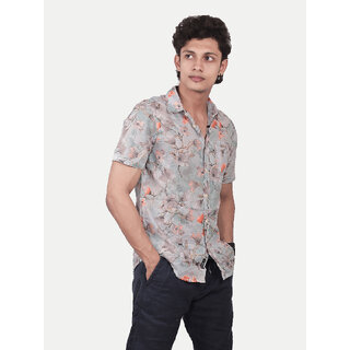 Men Casual Grey Abstract printed Cotton shirt Men Casual Grey Abstract printed Cotton shirt