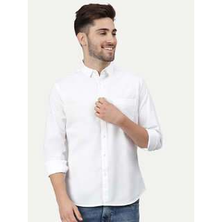 Men Solid White Cotton formal Full Sleeve Shirt Men Solid White Cotton formal Full Sleeve Shirt