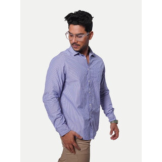 Men All-Over Lilac Striped textured classic Cotton Shirt Men All-Over Lilac Striped textured classic Cotton Shirt