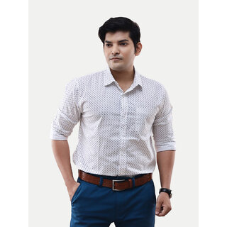 Men white polka dots poplin Printed shirt Men white polka dots poplin Printed shirt