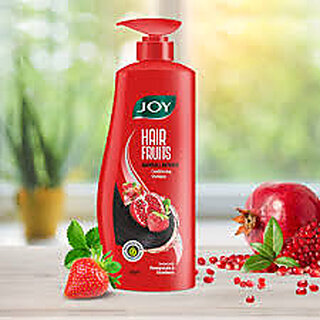 Joy Hair Fruits Hairfall Defense Conditioning Shampoo Enriched with Pomegranate Strawberry, 650 ml Joy Hair Fruits Hairfall Defense Conditioning Shampoo Enriched with Pomegranate Strawberry, 650 ml