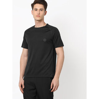                       Men Black Textured Sports T-shirt                                              