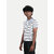 Boys Off white  Crew neck Striped T-shirt