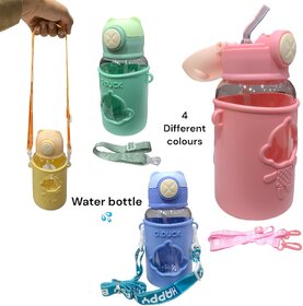 Multicolor Water Bottle with Straw and Strap, Cartoon Graphic Sports Water Bottle For Outdoor for Gym - Cycling - Campin