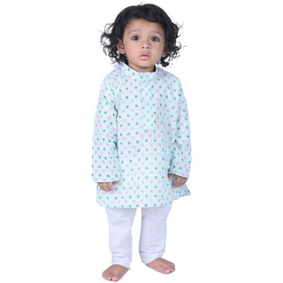                       Kid Kupboard Cotton Baby Boys Kurta and Pyjama Set, Multicolor, Full-Sleeves, 2-3 Years KIDS6395                                              