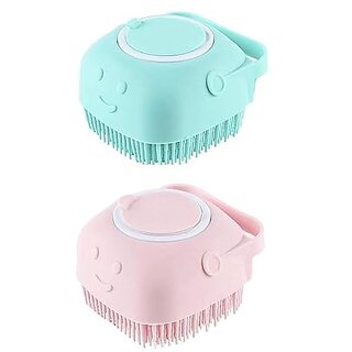                       Orjilo Body Scrubber With Soap Dispenser Brush Silicone Exfoliating Brushes Soft Body Exfoliator Bath Loofah For Babies Kids Women Men And Pets (Multicolor) - Pack Of 1                                              