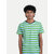 Boys Green Crew neck Striped T-shirt