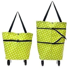 Aarkri Sales Foldable Shopping Trolley Bag With Wheels Waterproof Folding Travel Luggage Bag/Vegetable Grocery Shopping Trolley Carry Bag Outdoor Travel Bag For Girls Women Men (Multicolor)