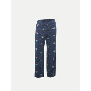                       Navy All Over Print Loungewear Pants                                              