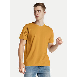                       Men Mustard 10 lite Crew neck T-shirt                                              