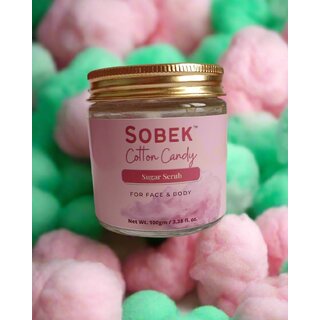                       Sobek Naturals Cotton candy Sugar Face Body scrub 100 g                                              