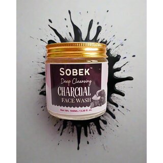                       Sobek Naturals Activated Charcoal deep cleansing homemade facewash 100 ML                                              