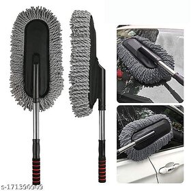 Super Soft Microfiber Dusting  Detailing Microfiber Duster for Car Cleaning Car Duster Exterior with Extendable Handle, Car Brush Duster for Car Cleaning Dusting - Multicolor1 Pack