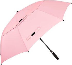 Samurai J.Calli Double Vented Canopy UV Protection Sun  Rain Umbrella, Windproof, Lightweight, Pink