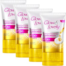 Glow  Lovely Brightening Sunscreen SPF 30 PA+++ 15 g - Pack of 4