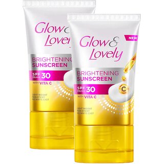                       Glow  Lovely Brightening Sunscreen SPF 30 PA+++Face Cream 30G (Pack of 2)                                              
