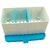 Plastic Multipurpose Kitchen Spoon and Cutlery Sink Organizer for Wash Dry Shelf Drainer Tidy Utensil Holder(Blue)