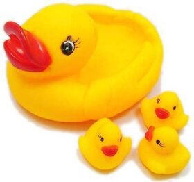 Hmv Mother Duck With Three Kids Bath Toy (Yellow) Bath Toy (Yellow)