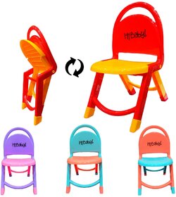 Kids Foldable Chair with Back Support Strong and Durable Plastic Chair for Kids(Weight Capacity 80 Kg Can Be Use by Adu